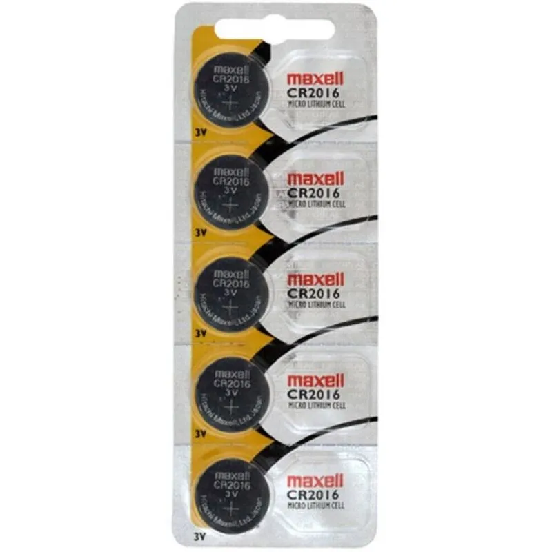 Piles Bouton Lithium CR2016 3V Pack de 5 - Maxell