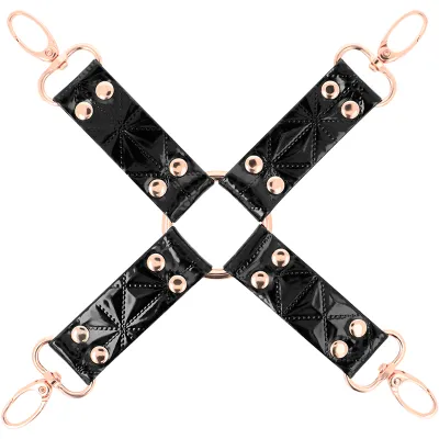Kit Attaches Hogtie Bondage Cuir Végétalien Noir - Begme