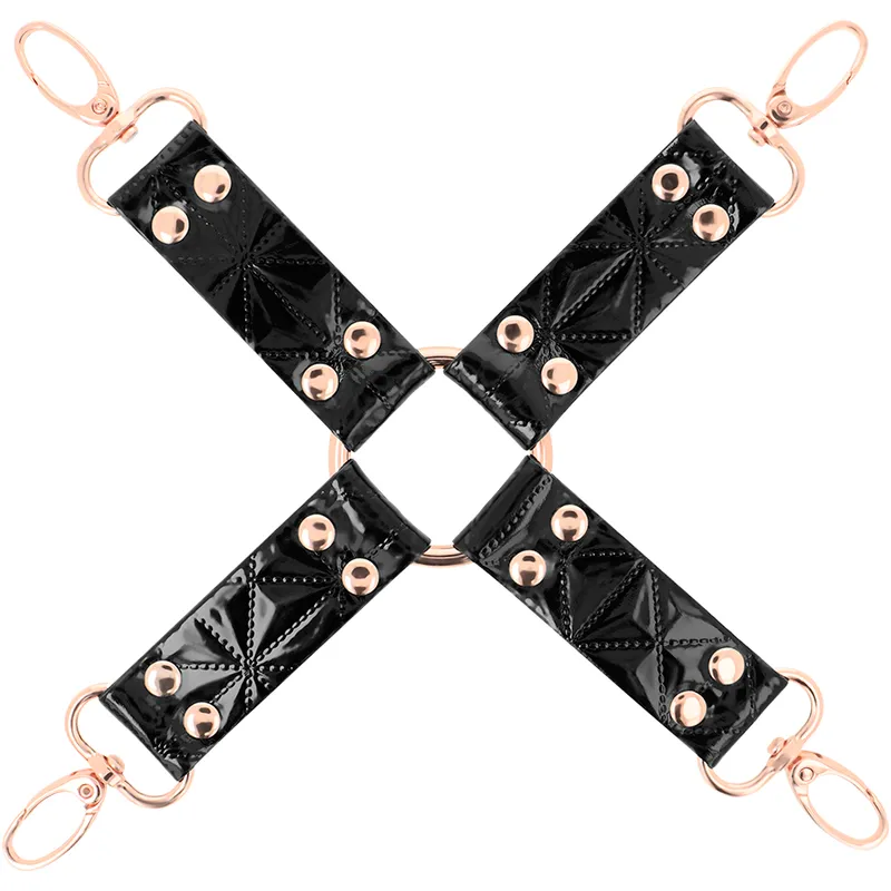 Kit Attaches Hogtie Bondage Cuir Végétalien Noir - Begme