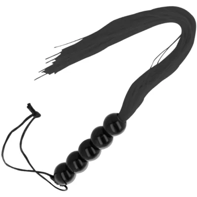 Martinet BDSM Darkness avec poignée noir 45 cm - Darkness