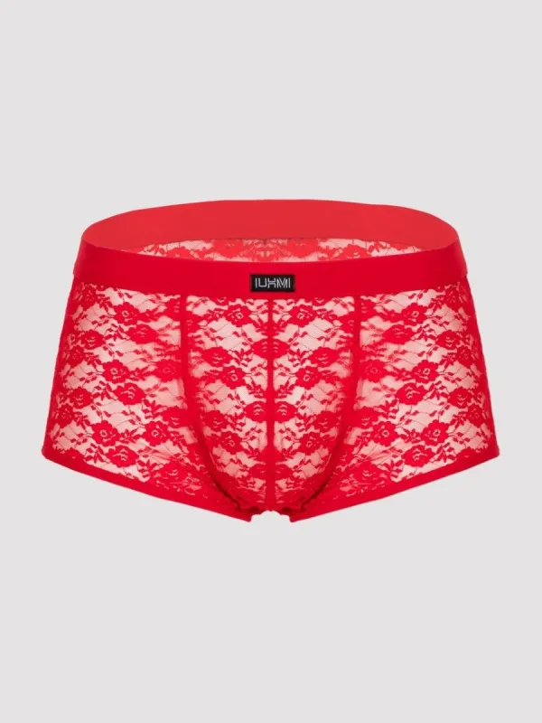 Boxer dentelle rouge XXL