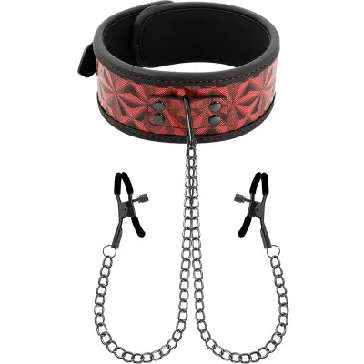 Collier BDSM avec Pinces à Tétons Noir - Begme