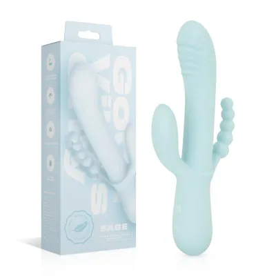 Good Vibes Only - Triple Stimulation Vibe - Soft Silicone - Bleu