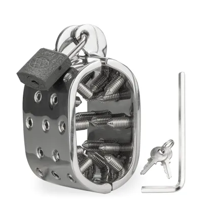 Ballstretcher avec piques et cadenas Hard Lesson