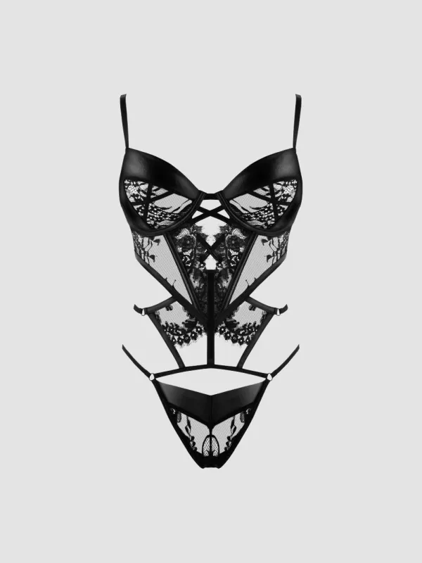 Body Leona wetlook noir