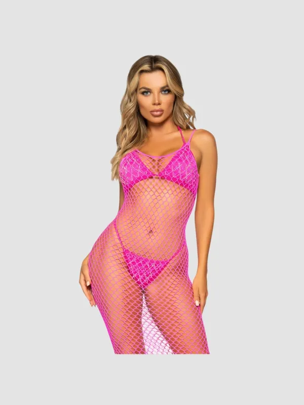 Robe Longue 86963 Résille Rose