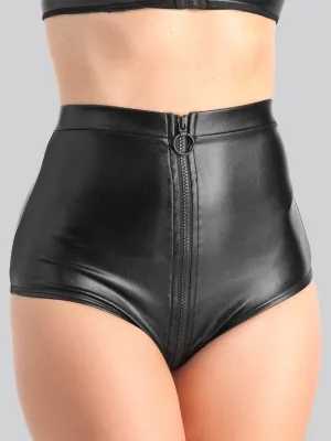 Culotte ouverte zip Fierce wetlook noir