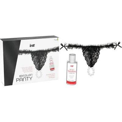 String Brésilienne Perles Brazilian Panty Noir - Intt
