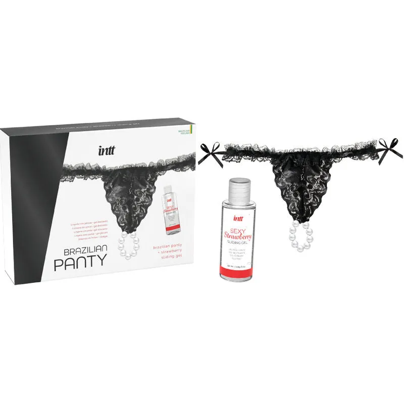 String Brésilienne Perles Brazilian Panty Noir - Intt