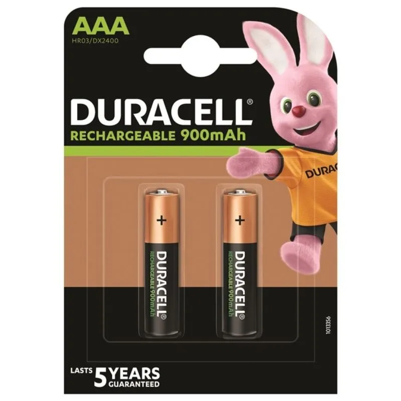 Piles rechargeables HR03 AAA 900mAh lot de 2 - Duracell