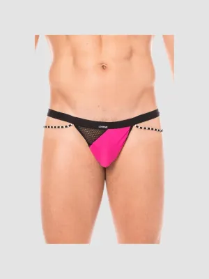 String Bi-Matière LM2004 Noir & Rose