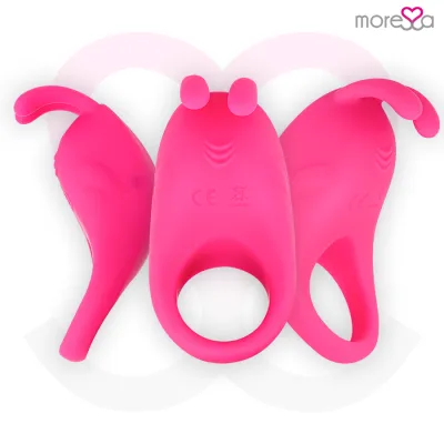 Anneau vibrant rechargeable Brad rose - Moressa