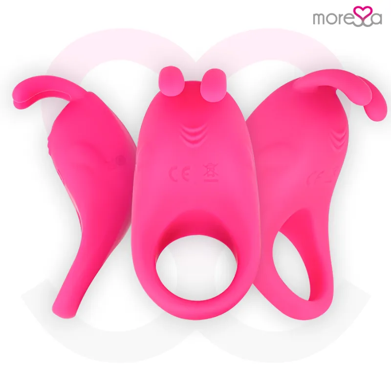 Anneau vibrant rechargeable Brad rose - Moressa