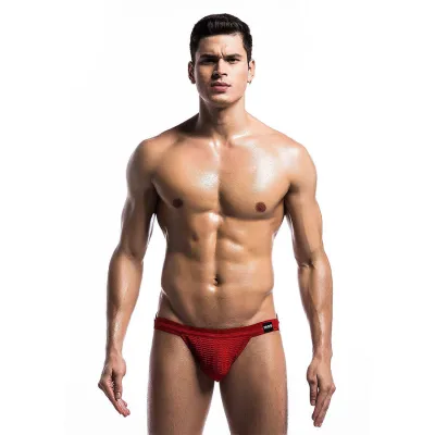 Maillot de Bain Jockstrap Fetish Rouge Taille L - MaleBasics