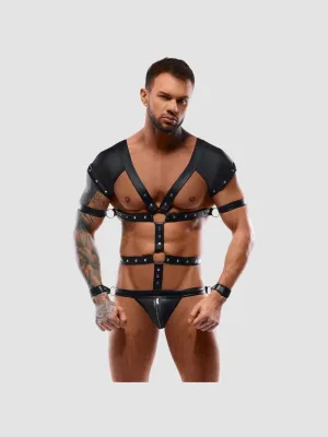 Body harnais & menottes noir
