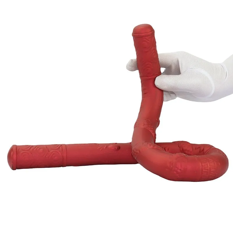 Double Gode DRAGON ROPE 64 x 3.2cm Rouge
