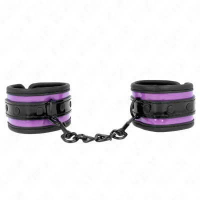 Bracelets BDSM Néoprène Violet Ajustables 21-28cm - KINK