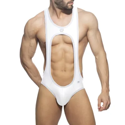 AD Fetish Body Bottomless SEXY BODYSUIT Blanc