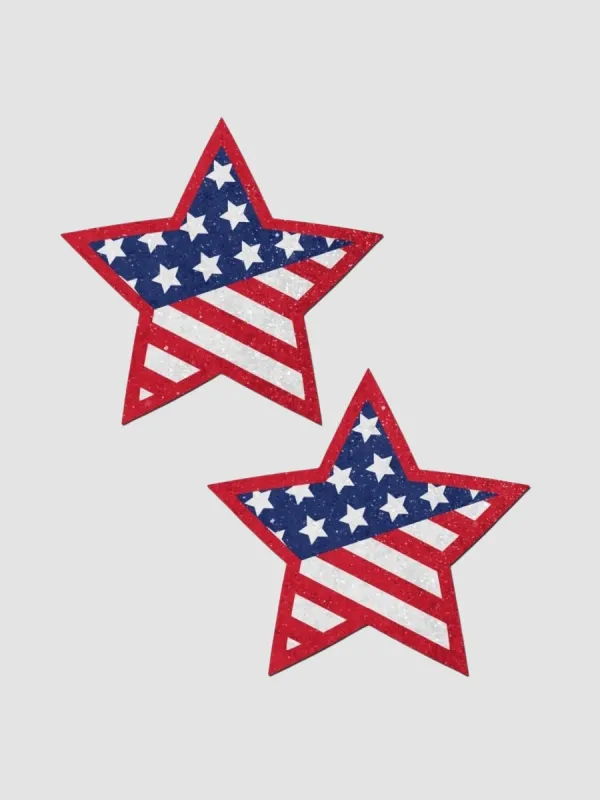 Caches-Tétons Étoile Drapeau Américain