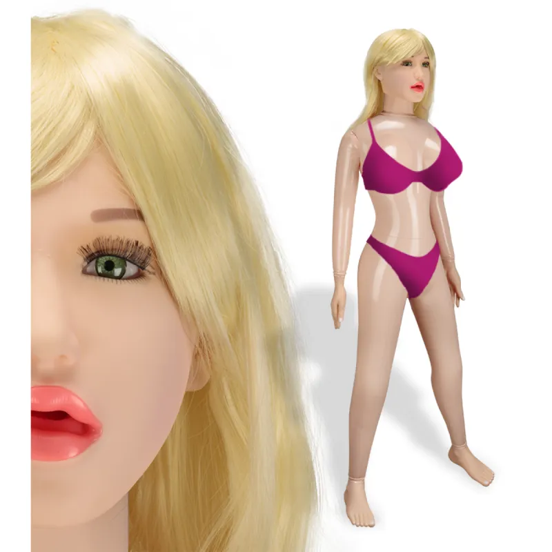 Poupée gonflable haute qualité blonde yeux verts Evy