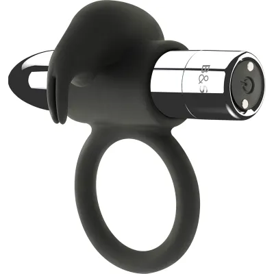 Anneau Vibrant Rechargeable Burton 10 Modes - Black & Silver