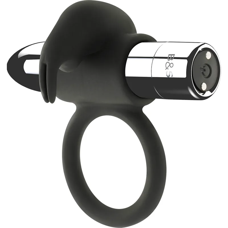 Anneau Vibrant Rechargeable Burton 10 Modes - Black & Silver