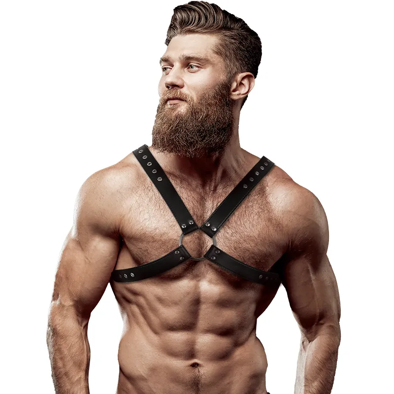 Harnais Cuir Écologique Poitrine Croisée Homme - Fetish Submissive