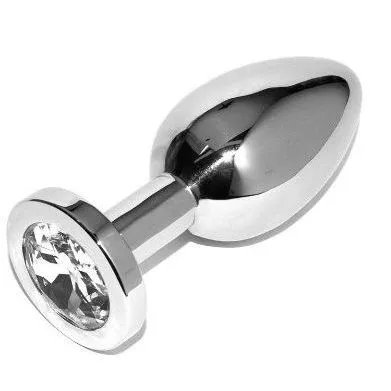 Plug anal strass diamant transparent en acier - Metal Hard