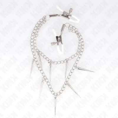Pinces à tétons avec chaîne à pointes 30 cm - Kink
