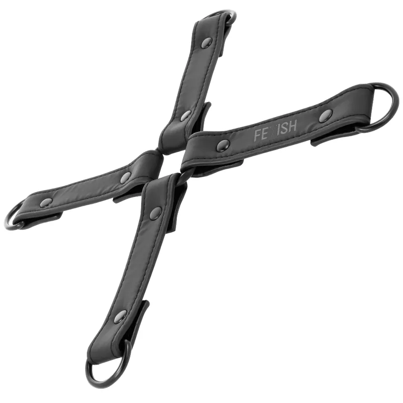 Attache Hogtie Fetish Submissive Cuir Noir - Fetish Submissive
