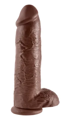 King Cock Gode à ventouse Cock with Balls 12'' Marron