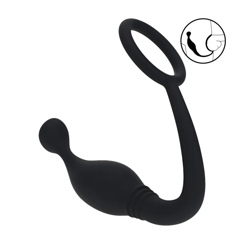 Cockring avec Stimulateur Prostatique Silicone Large