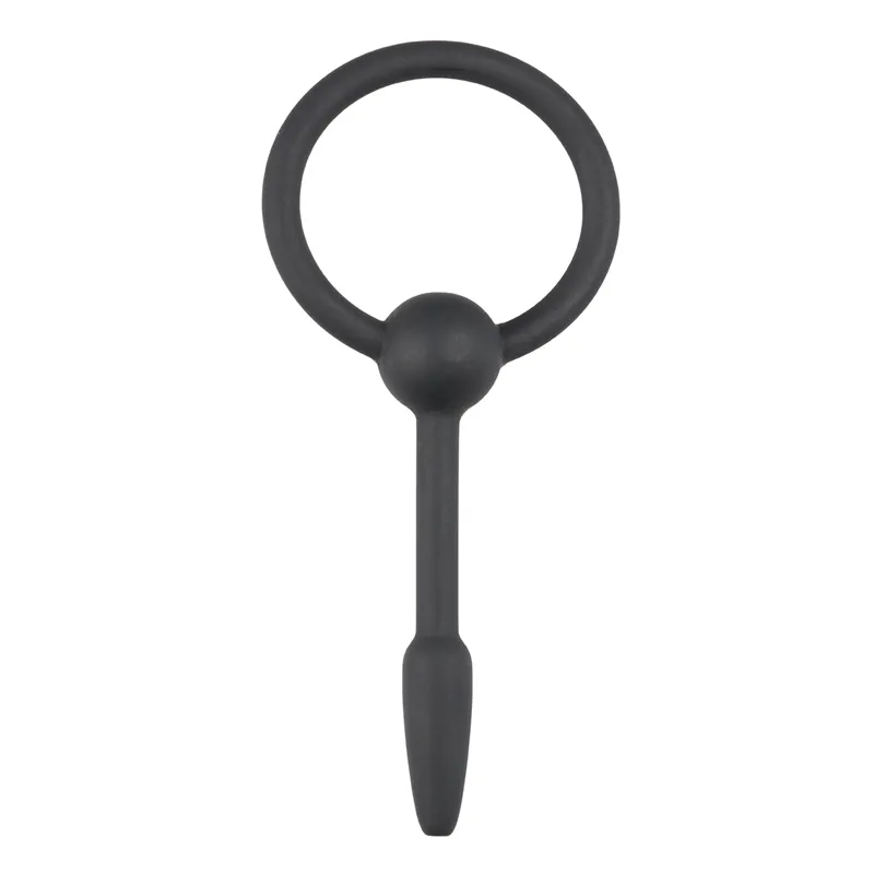 Petite plug pénien en silicone avec anneau de retrait