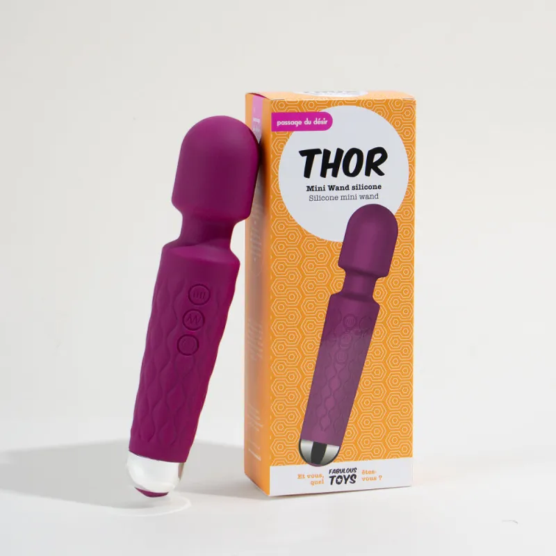 Mini Wand Silicone Thor - 20 cm Bordeaux