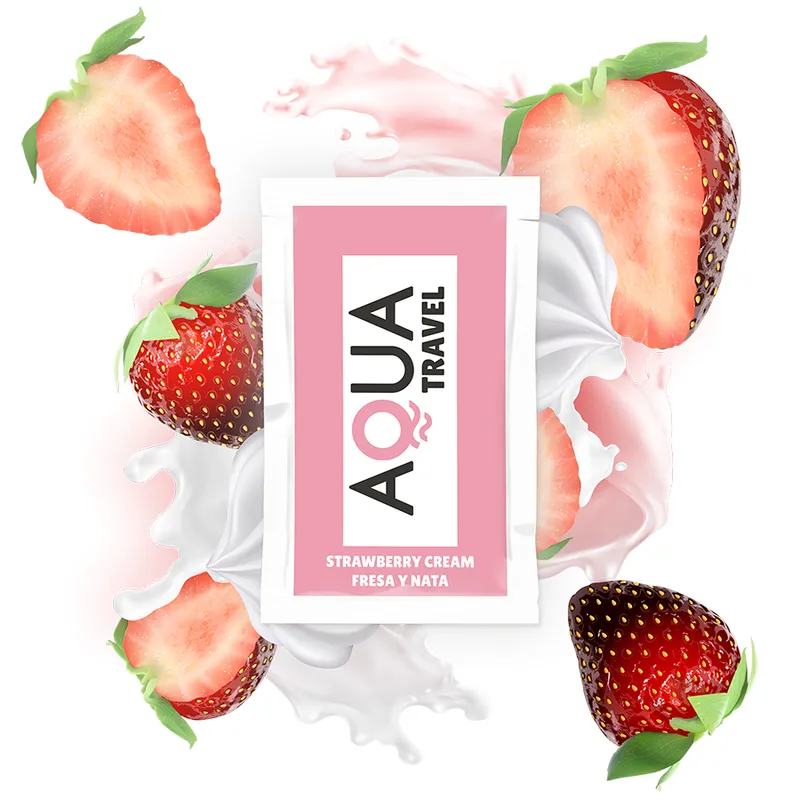 Lubrifiant Aqua Travel Fraise à la Crème Format Voyage 6 ml