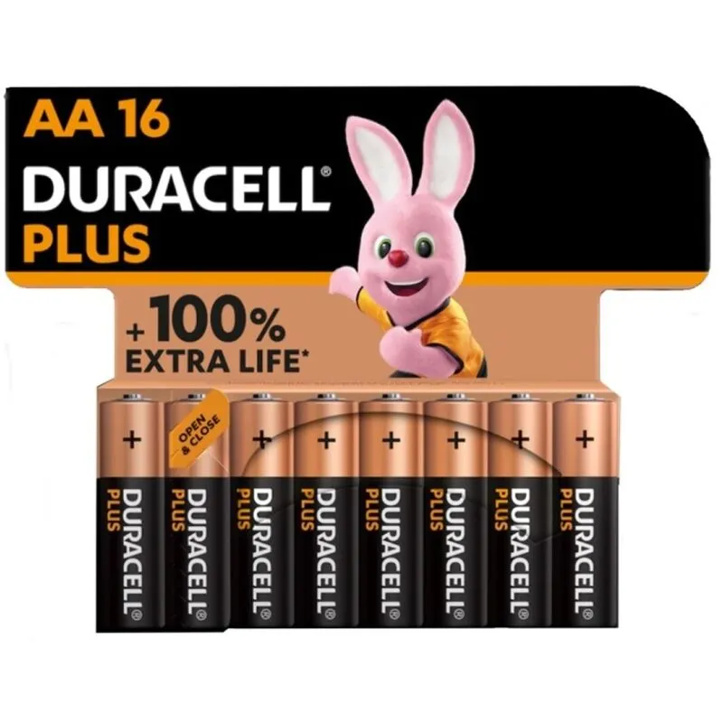 Piles alcalines AA LR6 Plus Power pack de 16 - Duracell