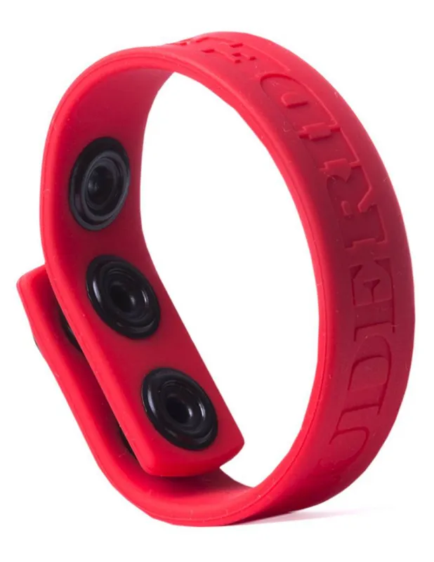 Anneau pénien ajustable en silicone 3 SNAP Rouge