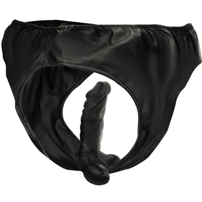 Culotte Fétiche avec Plug Anal Interchangeable Noir - Darkness