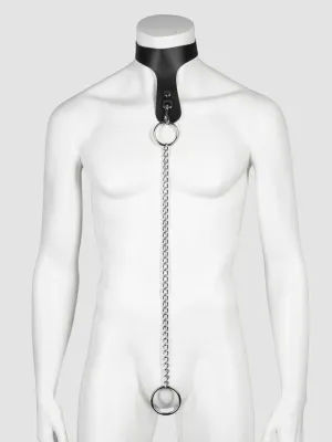 Collier en cuir avec cockring Deluxe