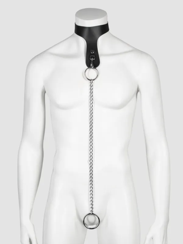 Collier en cuir avec cockring Deluxe