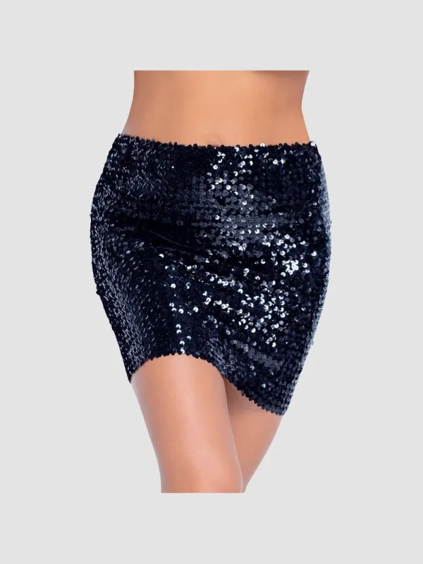 Jupe Courte Sequins Noire