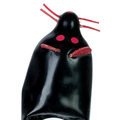 Préservatif Fantaisie Peint Main Souris Noire XL - Condomerie