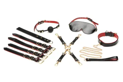 XR Brands - Ensemble de Bondage de Luxe pour Amoureux - Noir