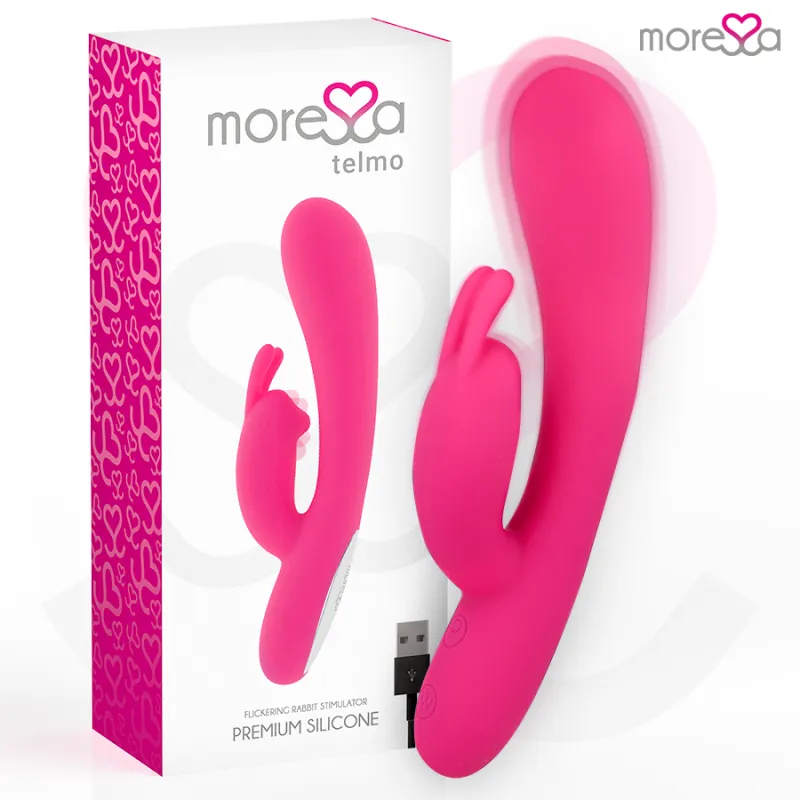Vibromasseur lapin rechargeable Telmo en silicone - Moressa
