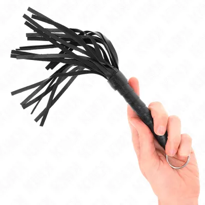 Mini fouet BDSM noir 28 cm - Kink