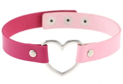 Ras de cou HEART DUO Rose-Fuchsia