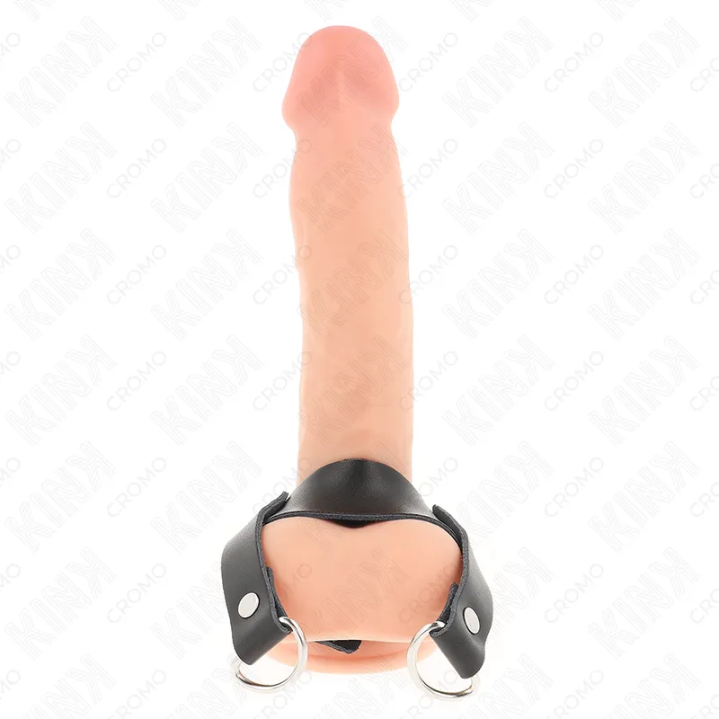 Anneau pénien avec anneaux en D 18,5 x 3,3 cm - Kink