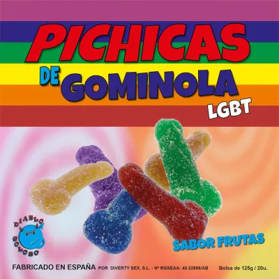 Bonbons gummies pénis saveurs fruits LGBT Pride - Diablo Picante