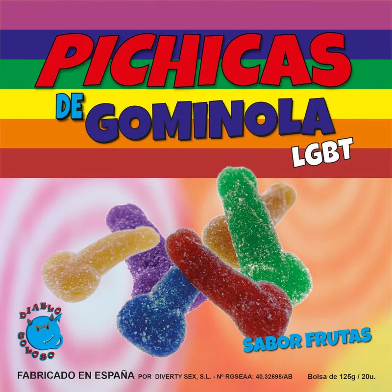 Bonbons gummies pénis saveurs fruits LGBT Pride - Diablo Picante