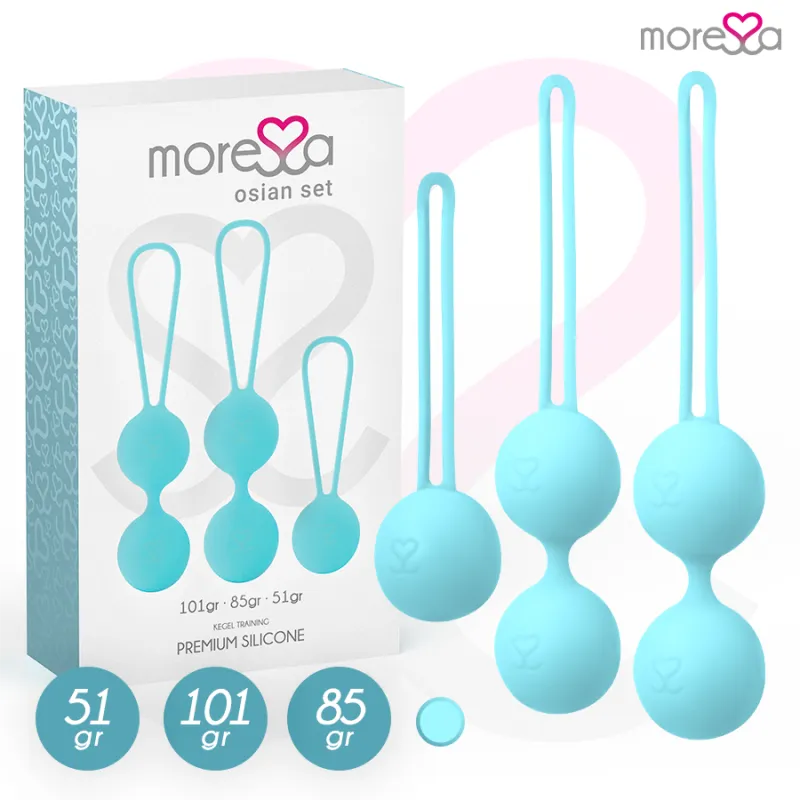 Kit boules de geisha Osian Set bleues renforcement périnée - Moressa
